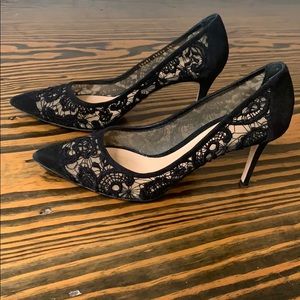 Gianvito Rossi Black Lace Pumps size 40 1/2